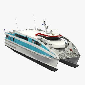 3D Ferry Catamaran Generic Rigged(1) model